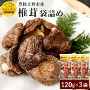 【ふるさと納税】椎茸 袋詰め 計360g 120g×3袋 大容量 小分け 家庭用 山盛り 大分県豊後大野市産 しいたけ 干ししいたけ 乾燥椎茸 乾椎茸 香信 原木栽培 国産 九州 送料無料