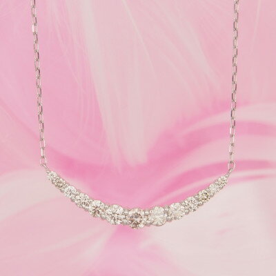 【ふるさと納税】PT900/PT850 0.5ctダイヤモンド　アーチペンダントネックレス　HH019186【配送不可地域：離島・沖縄県】【1405736】