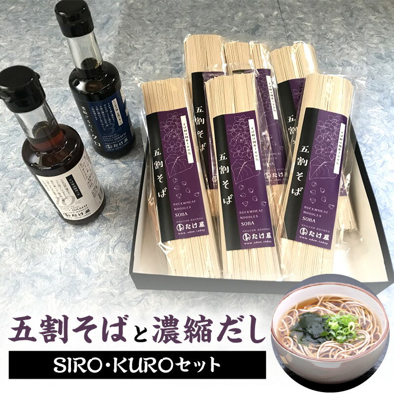 【ふるさと納税】そば 五割 乾麺 国産 100g × 2束 6袋 濃縮だし 200ml × 2本 セット 温麺用 冷麺用 ザル ざるそば 出汁 煮物 鍋 万能ダシ 濃縮 蕎麦乾麺 国産そば粉100％使用 福岡県産 麺類 食べ物 グルメ お取り寄せ 福岡県 久留米市 送料無料