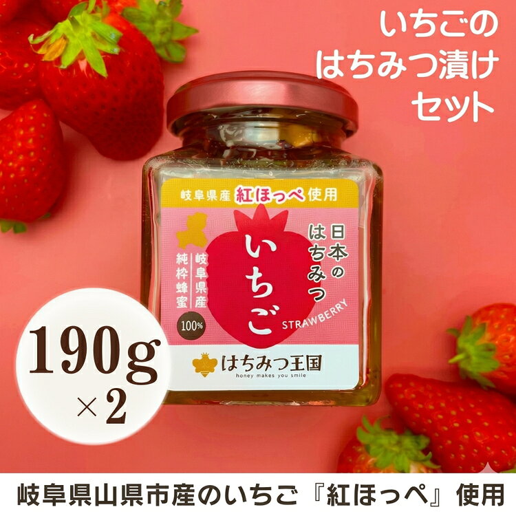 【ふるさと納税】岐阜県産いちごはちみつ漬けセット　190g×2瓶 [No.426] ／ ハチミツ 紅ほっぺ 蜂蜜漬け ドライいちご 送料無料 岐阜県