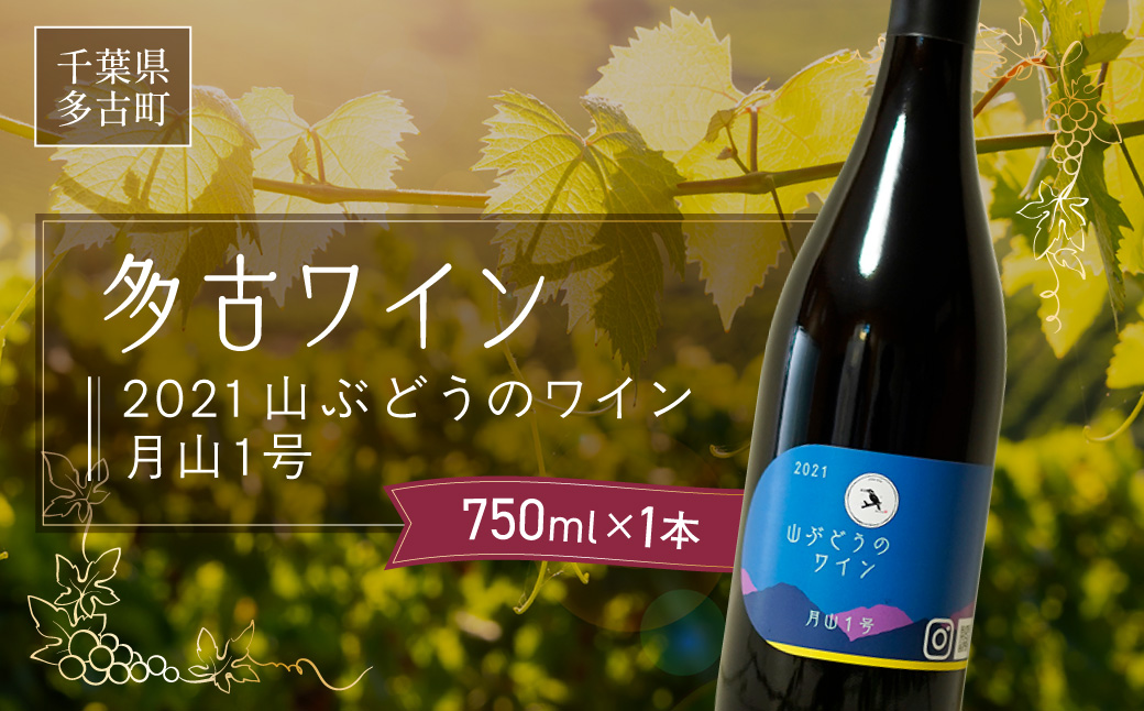多古ワイン2021・山ぶどう月山1号【赤】【日本ワイン】750ml・1本【配送不可地域：離島・沖縄県】【1403631】 TAKM002