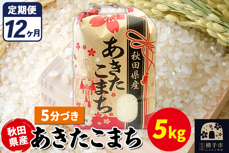 《定期便12ヶ月》あきたこまち 5kg【5分づき】令和7年産 秋田県産 こまちライン [こまちライン あきたこまち ブランド米 お米 5分搗き 5分づき 米どころ 秋田 秋田県産]