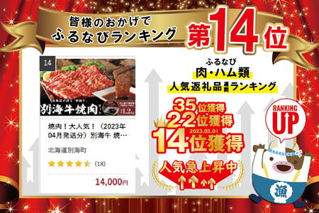 大人気！ 味付牛肉1.2kg（ 焼肉用牛肉 牛肉 国産肉 道産肉 味付牛肉 味付肉 牛焼肉 焼肉 別海牛 人気 ふるさと納税 ）