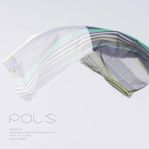 【ＰＯＬＳ】極細コットン ボーダーストール（Mサイズ）ブルー　SBM-0002-BLU  20-21