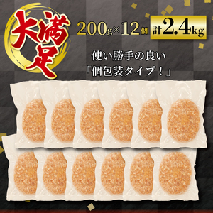 ハンバーグ 三元豚 使用 2.4kg 200g 12個入 化学調味料 不使用 ﾊﾝﾊﾞｰｸﾞ保存料 無添加 ﾊﾝﾊﾞｰｸﾞ 埼玉県 羽生市 ﾊﾝﾊﾞｰｸﾞ ポーク 豚 牛 肉 合挽き ﾊﾝﾊﾞｰｸﾞ 