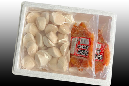 花咲かにむき身300g×2P、ほたて貝柱500g×2Pセット D-36030