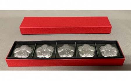 【高岡銅器】錫製箸置き 桜 5個組 民芸品 工芸品 伝統技術 雑貨  FAD-0662