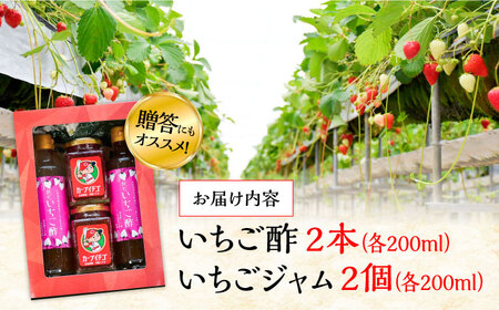 【父の日ギフト対象】瀬戸内の島で育ったいちごを加工！飲むいちご酢とジャム各2個セット 苺 いちご イチゴ 紅ほっぺ  人気 グルメ  果物 フルーツ ギフト プレゼント 広島県産 江田島市/沖美ベジタ