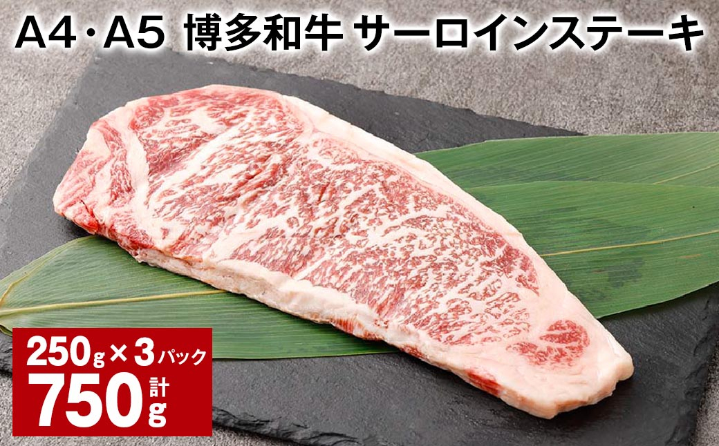 
【A4・A5】 博多和牛 サーロインステーキ 約250g✕3パック 計約750g 黒毛和牛 和牛 牛肉
