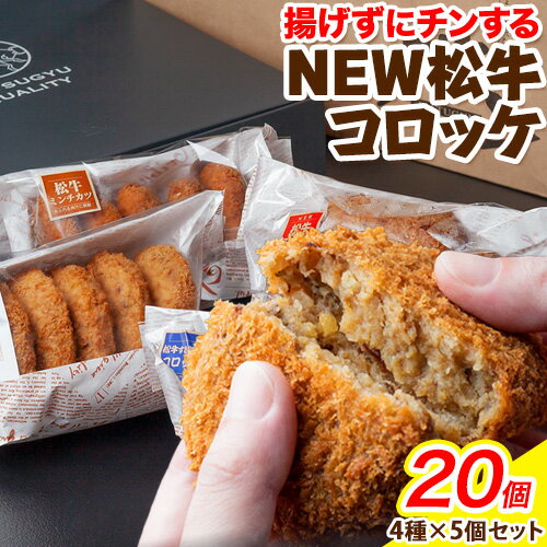 【ふるさと納税】揚げずにチンするコロッケ 4種×5個セット 有限会社 松牛《90日以内に出荷予定(土日祝除く)》 和歌山県 岩出市 コロッケ 惣菜 揚げ物 冷凍 レンジ 冷凍便 送料無料
