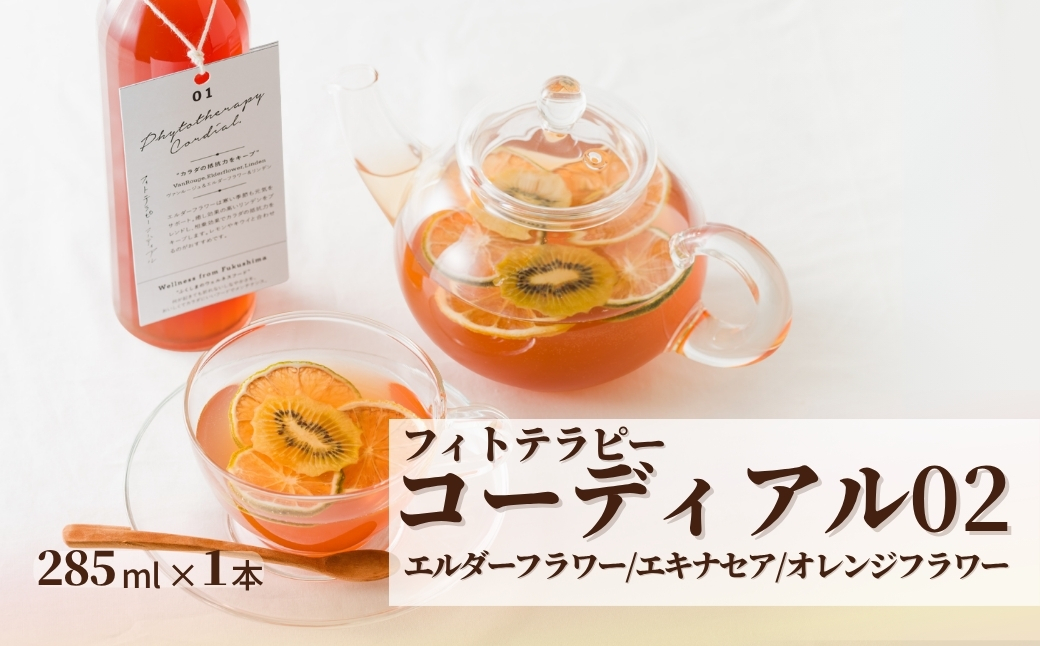 フィトテラピー コーディアル 02 285ml×1本 | ハーブ ヴァンルージュ エルダーフラワー エキナセア オレンジフラワー やまさん  cp001-ab