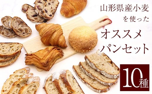 
            山形県産小麦 10種 パン 詰め合わせ ( メロンパン クロワッサン リンゴパイ ふすまバターロール カンパーニュ 甘酒バタール いちじくとくるみ ３種のフルーツ バゲット チーズカンパーニュ )　008-G-PH001
          