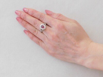 【ふるなび限定】【一点もの】Pt900　NNルビー（1.01ct）ダイヤモンドリング　K47　K06088-H　FN-Limited-SP