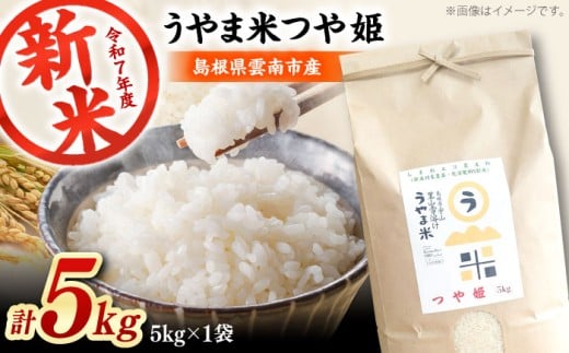 お米【新米】神話の里/吉田町「うやま米」つや姫 5kg（5kg×1） 白米 精米 コメ おこめ お米 つやひめ おすすめ 人気 米 ごはん ご飯 食卓 主食 ブランド米 お取り寄せ グルメ ご当地米 家族 ファミリー 一人暮らし 便利 5キロ おいしい ごはんソムリエ 種もみ ミネラル 国産 新生活 お弁当 朝ごはん 朝食 昼食 ご当地 島根県雲南市/有限会社藤本米穀店 [AIDB086]