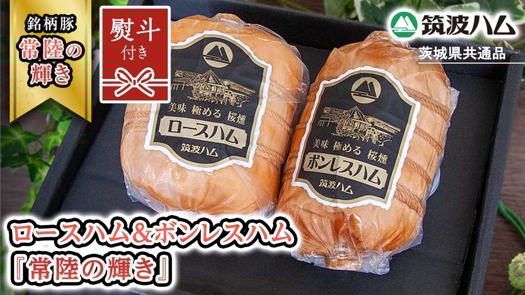 
                  《 熨斗 対応品 》 筑波ハム ロースハム 500g ボンレスハム 400g 『常陸の輝き』 茨城県産 ブランド豚 銘柄豚 ( 茨城県共通返礼品 ) ハム 豚 豚肉 肉 お肉 [EN029sa00]
                