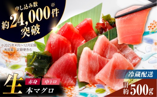 生マグロ 五島列島産 養殖 生本マグロ 中トロ 赤身 計約500g  まぐろ セット 中とろ 鮪 マグロ お刺身 人気 まぐろ ランキング 刺身 マグロ 魚 海鮮 海産物 おすすめ 新上五島町 長崎【カミティバリュー】 [RBP003]