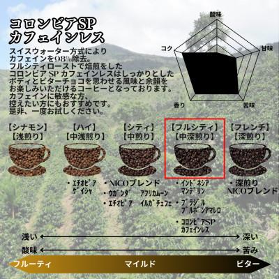 ふるさと納税 館林市 コロンビア スプレモ カフェインレス 中深煎り 500g ×2【豆のまま】 |  | 01