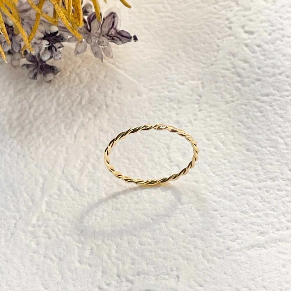 【ふるさと納税】K18 ねじねじリング（ハンドメイド）【サイズ：1号～12号】 | アクセ ファッション 人気 おすすめ 送料無料