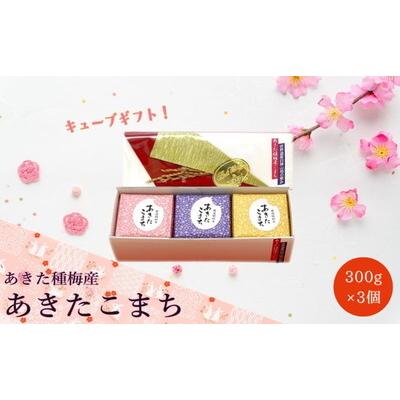 ふるさと納税 能代市 白米 あきたこまち 『300gキューブ』 ギフトセット 300g×3個[No.5335-0204]