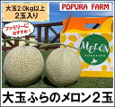 【ふるさと納税】【2025年発送】【ポプラファーム】富良野メロン大玉2玉（計4kg以上　秀品）