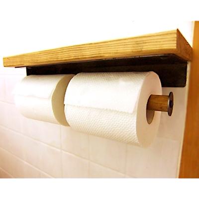 ふるさと納税 守口市 【新星金属製作所】無垢材　トイレットペーパーホルダー(ダブル)
