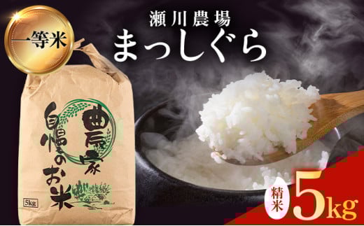 【令和7年産新米】瀬川農場まっしぐら 精米5kg【ご飯 ごはん 米 こめ お米 弁当 精米 一等米 国産米 県産米 ブランド米 おにぎり 国産 青森県 七戸町】【02402-0333】