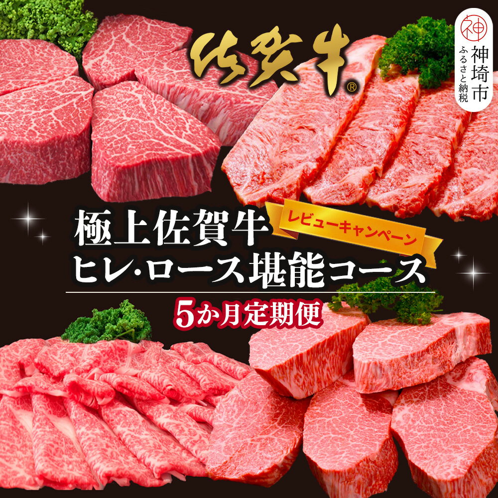 【ふるさと納税】【レビューキャンペーン】【年末・数量限定 最短10日営業日以内発送】【5か月連続定期便】極上佐賀牛ヒレ・ロース堪能コース【割下 佐賀牛 ロース 霜降り 堪能 贅沢 肉 和牛 黒毛和牛 上品 ヒレ シャトーブリアン サーロイン 人気部位 豪華 旨み】(H996P112)