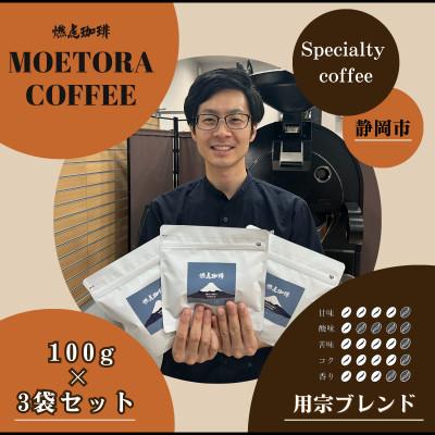 ふるさと納税 静岡市 毎日のルーティンを格上げ　燃虎珈琲　用宗ブレンド(豆)　100g×3袋セット