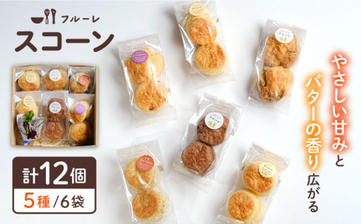 
スコーン 6袋 セット ( 5種 / 6袋 計12個 ) 糸島市 / フルーレ [AME015]
