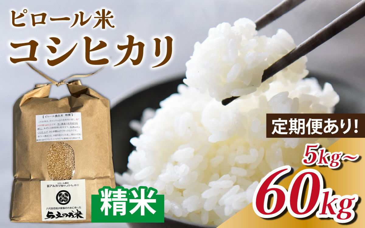 
            精米 選べる定期便 単発 5kg 3ヶ月 15kg 6ヶ月 30kg 12ヶ月 60kg 富山県滑川産 弱アルカリ性米「ピロール農法米 コシヒカリ」与文のお米 [A-050002-oya] / 産地直送 こしひかり おにぎり お米 国産 ご飯 ごはん 滑川市 ピロール アグリめぐみ 頒布会 アトピー 米 ピロール米 米 こめ コメ コシヒカリ
          