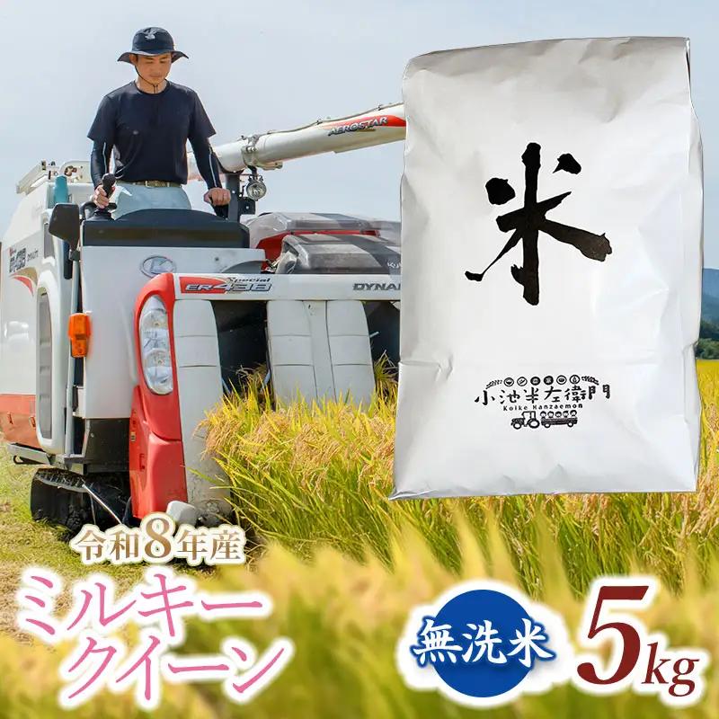 【令和8年産】 ミルキークイーン 無洗米 5kg (5kg×1袋) 山形県庄内産 小池半左衛門