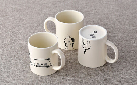 【波佐見焼】ネコづくし 猫猫 マグカップ 5個セット【福田陶器店】[PA352]
