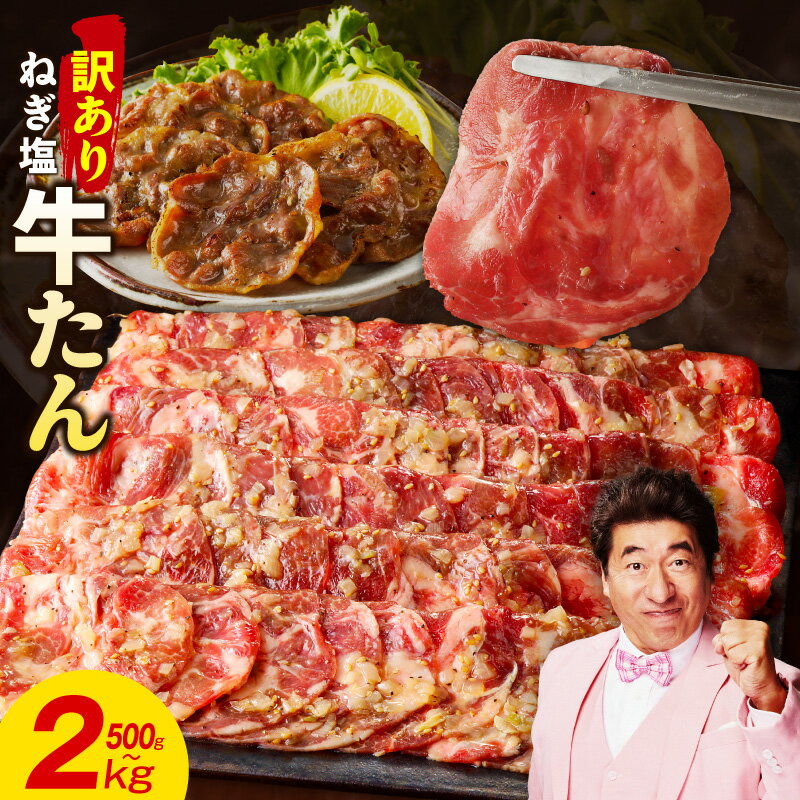 【ふるさと納税】ねぎ塩 成型 牛たん 牛ハラミ 訳あり 選べる 内容量 500g / 1kg / 1.5kg / 2kg / 2.5kg 定期便 全2回 楽天限定 小分け 味付け 塩だれ お肉 牛肉 タン 焼肉 BBQ 真空パック 冷凍 発送月 泉佐野市 肉の泉佐野 圧倒的企業努力