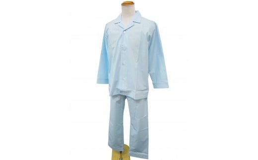 ４日市　Good Sleeps　ブロードパイピングパジャマ（メンズブルー）Mサイズ