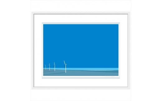 
【花が咲く】直筆サイン入り　額付きジークレープリント　小田原にある景色　心象風景　片田舎の風景　子供の頃に見た風景　海　空　山
