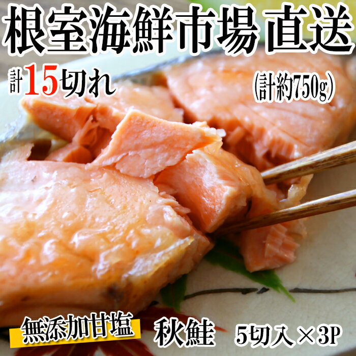 【ふるさと納税】無添加甘塩天然秋鮭5切 選べる 3P 6P 秋さけ 秋サケ 秋味 アキアジ サカナ さかな 魚 北海道 根室市