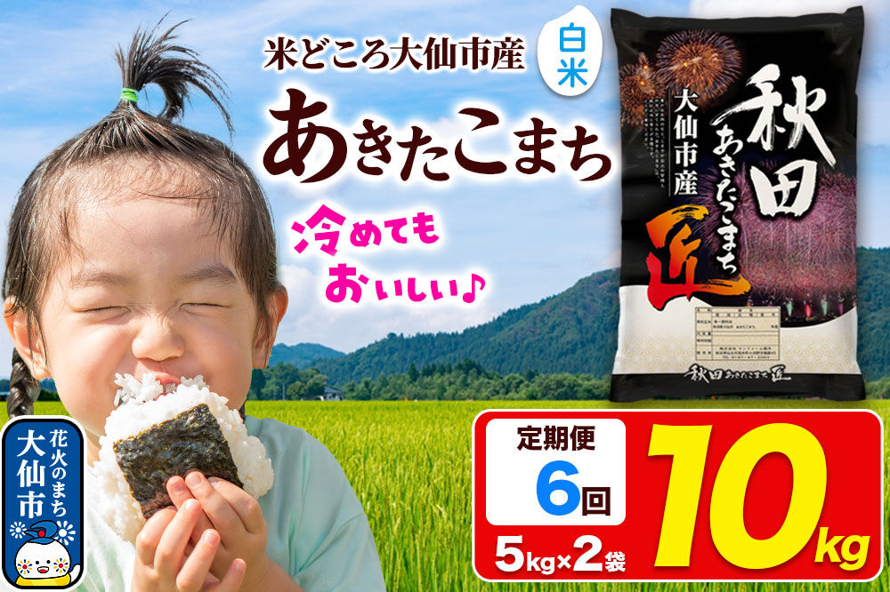 《定期便6ヶ月》米【白米】秋田県大仙市産 あきたこまち 精米 10kg（5kg×2袋）令和7年産