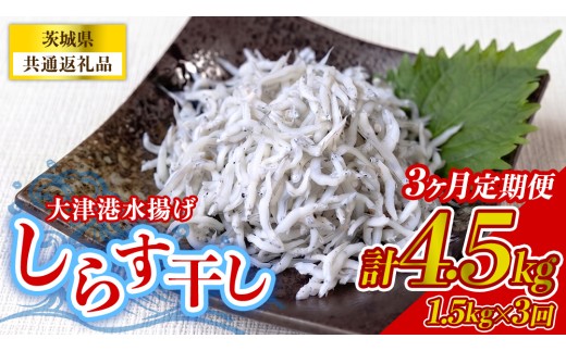 【3回定期便】大津港水揚げしらす干し 1.5kg(250g×2パック×3箱) (茨城県共通返礼品:北茨城市) 冷凍 小分け パック 少量 水揚げ ごはん ご飯 丼 海鮮 魚 名物 グルメ 茨城県 魚介類 ちりめん シラス しらす じゃこ サラダ ふるさと納税 人気 料理 [BC017]