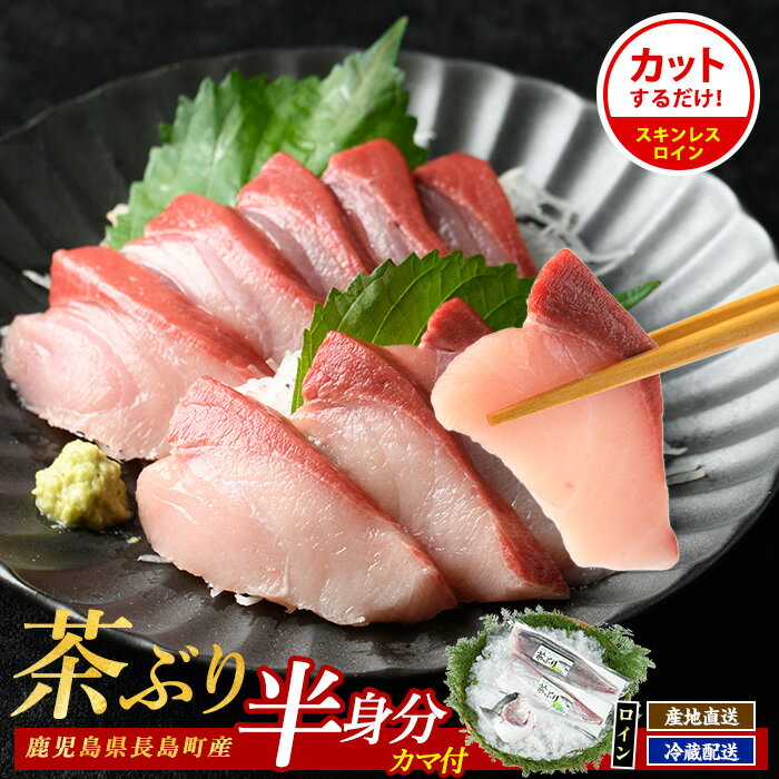 【ふるさと納税】＼父の日に最適／ 6/1決済完了で6/15までにお届け！高評価★4.8 鰤カマ 付！ 茶ぶり スキンレスロイン (片身分・2分の1カット済) 真空パック 長島町 特産品 緑茶 配合の餌 を食べた ブランド 鰤 産地直送 ぶり 刺身 海鮮丼【ウスイ】usui-1033R7