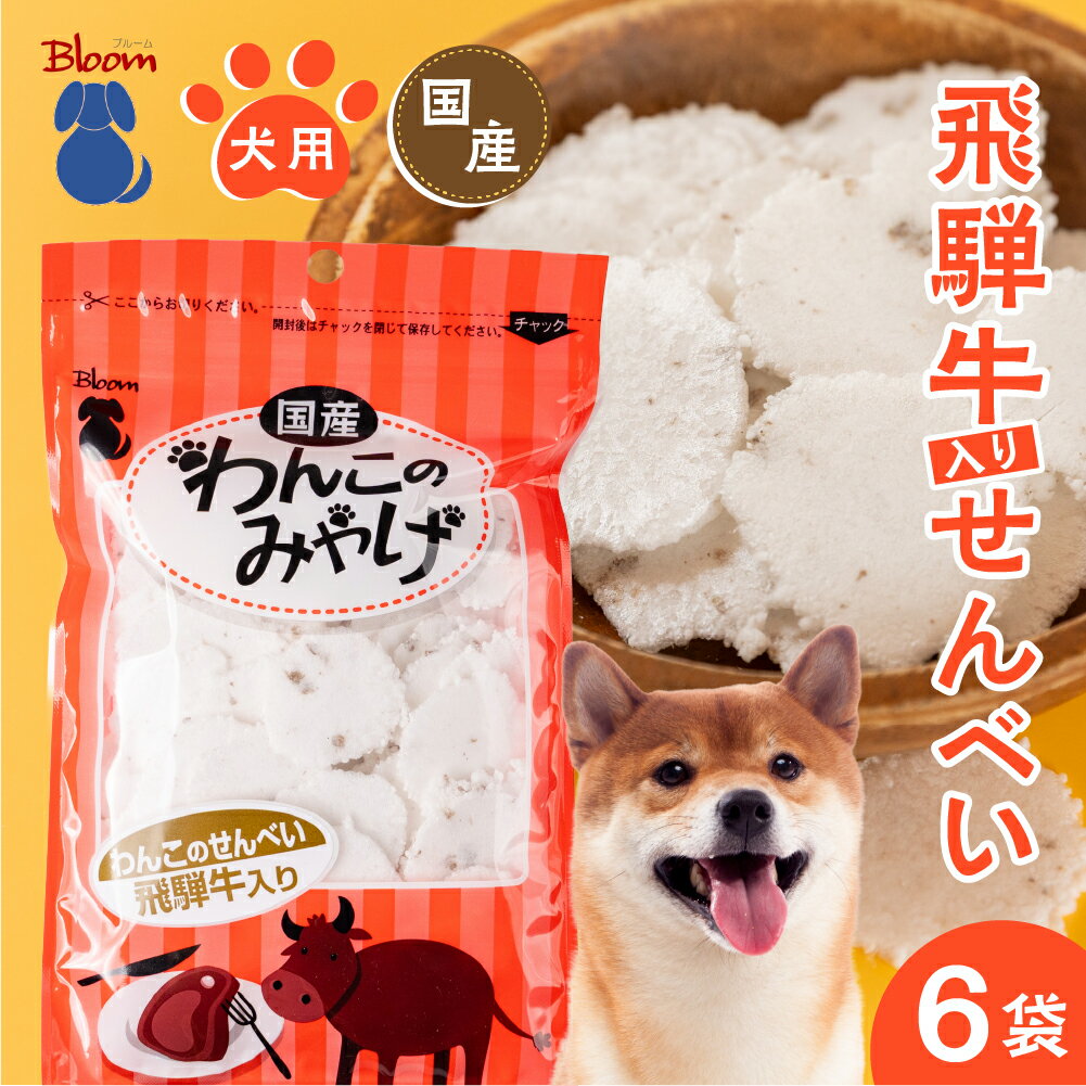 【ふるさと納税】【国産】わんこのみやげ　飛騨牛入り犬用せんべい(14枚入り×6袋) ペット ペットフード ドッグフード 無添加 ペット用おやつ ペット用品 お菓子