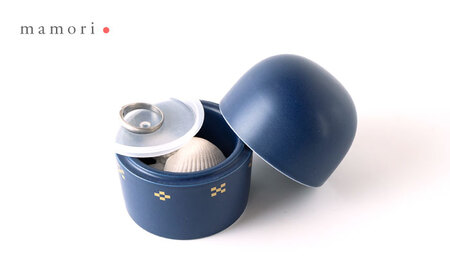 【美濃焼】護-mamori- 骨壺 三具足セット Navy 【角富製陶所】 仏具 供養 カジュアル 家族[MFP030]