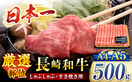 【厳選部位】 【A4～A5】長崎和牛サーロインしゃぶしゃぶすき焼き用500g＜株式会社MEAT PLUS＞[CFT008]