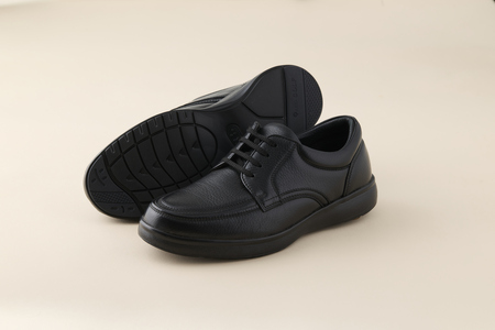 AKIO GOLF 5012 4E BL(クロ) 柔らかい鹿革使用 25.5cm オーソライト エクストラライトラバー付きEVA 黒 靴 シューズ ゴルフ メンズ 鹿革 本革 革靴 紳士靴【（株）アキ