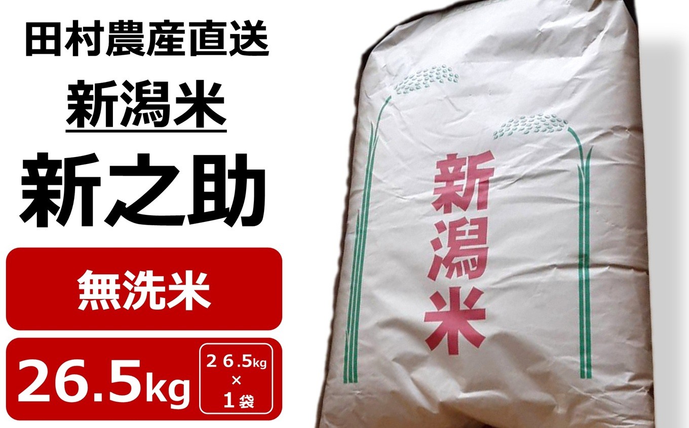 
                  【新米先行予約】令和8年産米 新之助 （精米済 無洗米） 26.5kg 田村農産[Y0651]
                