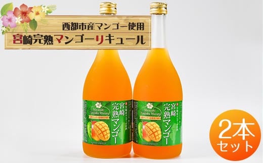 マンゴー王国・西都市のマンゴー１００％使用　とろりと魅惑のマンゴーリキュール 12度 720ml×2本＜1.4-21＞