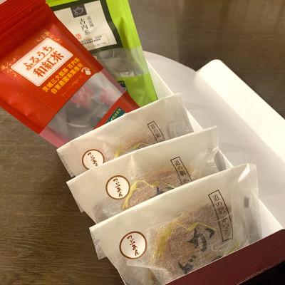 ふるさと納税 城里町 古内茶・和紅茶とかつどら3個セット【つぶあん】