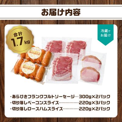 ふるさと納税 大分市 あらびきフランク&切り落しベーコン&ロースハム1.7kgセット_A05072 |  | 03