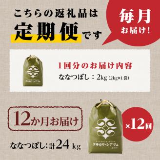 【令和6年新米予約】12ヶ月連続お届け!ななつぼし2kg