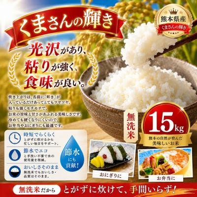 ふるさと納税 玉名市 【熊本県産】 くまさんの輝き 無洗米 15kg