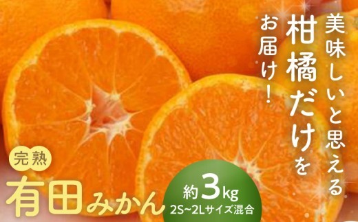 
                  【2026年先行予約】完熟有田みかん箱込み３㎏サイズ混合_AN6104n
                